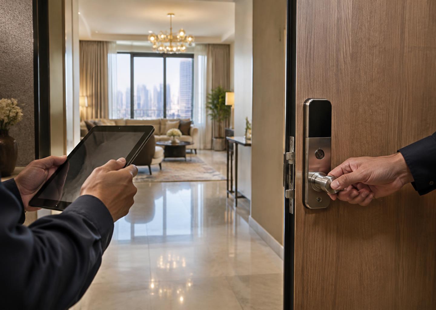 Smart entrance lock tested during final home handover