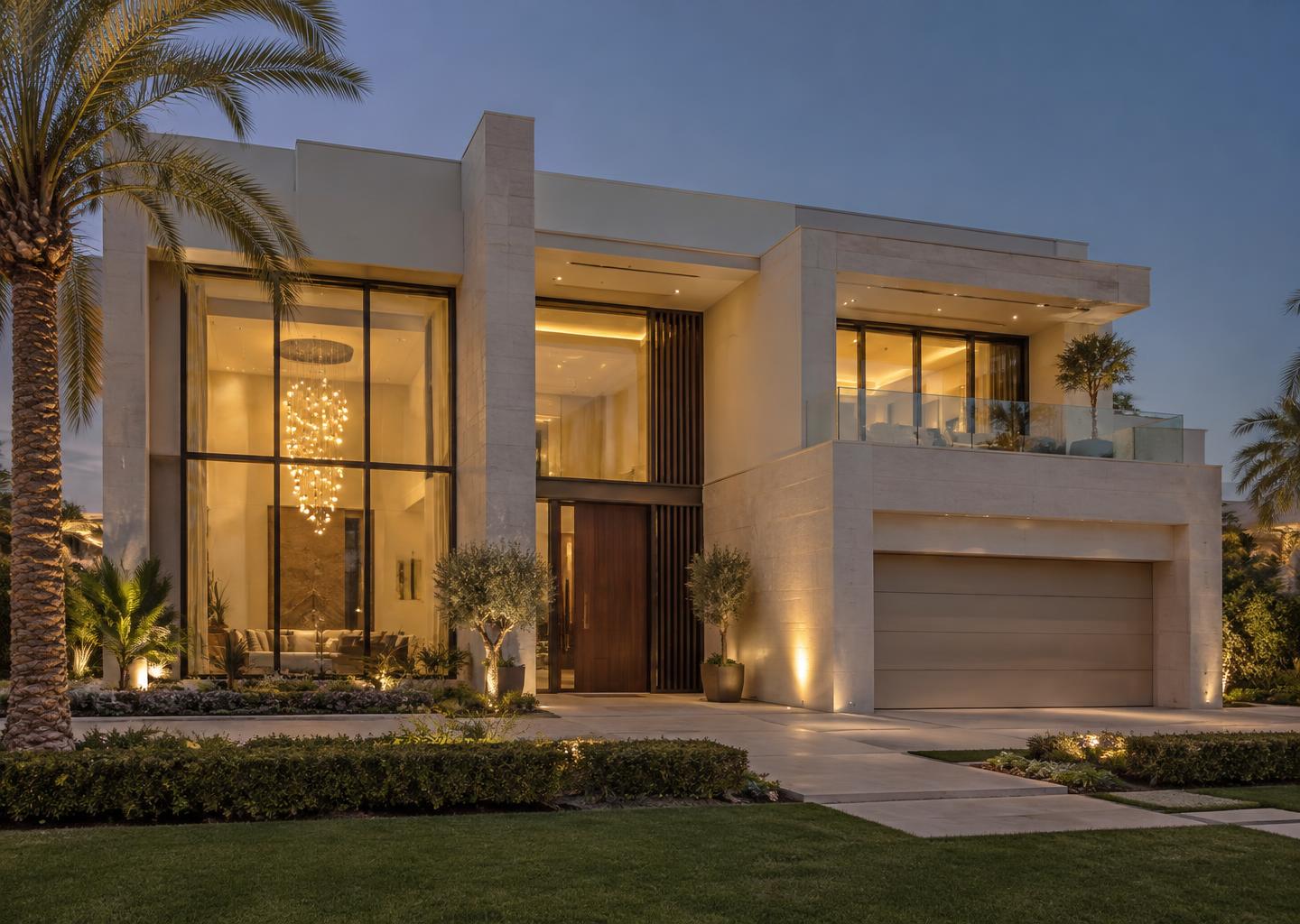 Villa at dusk